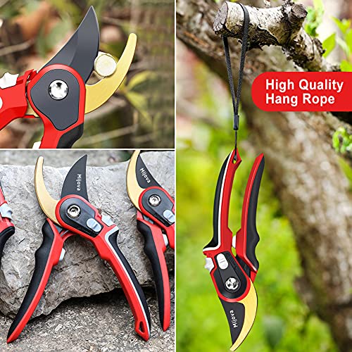 Garden Shears, Heavy Duty Garden Pruning Shears, Sharp Gardening Scissors - color: Red