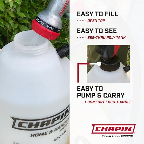 CHAPIN 16109 1-Gallon Pump Sprayer, Anti-Clog Design for Easy Use, 2pk - size: 1 gallon 2-Pack