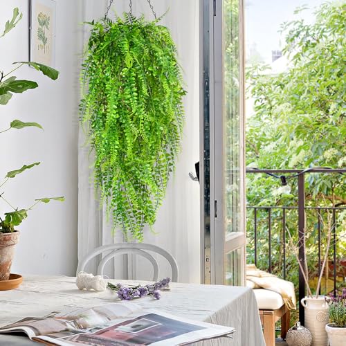 Waipfaru 8Pcs Fake Ferns Fake Hanging Plants Artificial Ferns Vine Greenery - color: Ferns, size: 8Pcs Plants