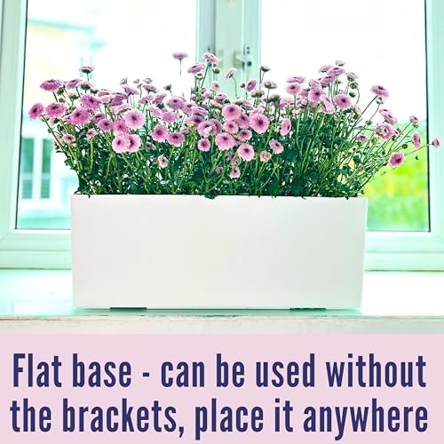 LaLaGreen Wall Hanging Planter Outdoor (4 Pack, 20 Inch) White Window Boxes - color: White X 4