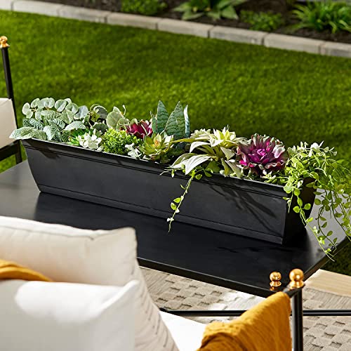 The HC Companies 30" Eclipse Plastic Window Box 7.76"x29.98"x6.57" in Black Color - color: Black, size: 30"