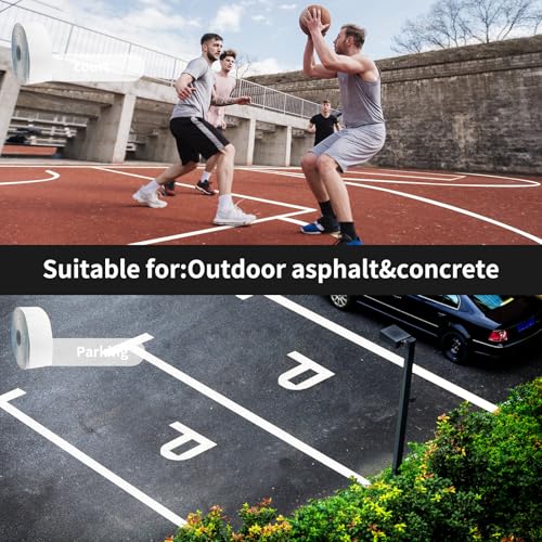 Reflective Pavement Marking Tape Slip-Resistant and Durable, Heavy-Duty Rubber Base for Outdoor Applications, Perfect for Driveways, Walkways, and Parking Areas (White, 2 Inch X 108 Feet) - color: White, size: 2 Inch X 108 Feet