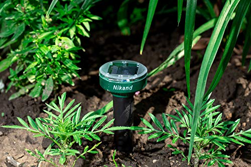 Gopher Repellent Ultrasonic Solar Powered - Mole Repellent Stakes Outdoor Pet Safe - Groundhog Repeller Snake Rodent Gopher Spikes Chaser - Sonic Mole Deterrent Devices (4)