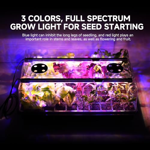 Seed Starter Trays with Grow Lights, Grow Lights for Seed Starting Kit, Timming Set, Indoor Plant Growing Kit for Gardeners, Germination Trays Kits, Gardening Gifts for Women, Mom Gifts (240 Cells) - size: 240 Cells