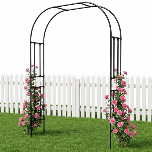 PE Coated Metal Garden Arch Trellis 95.8" H x 70.9" W Black
