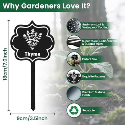 CUTHOLLOW 8PCS Herb Garden Markers, Metal Herb Labels - style: Herbs