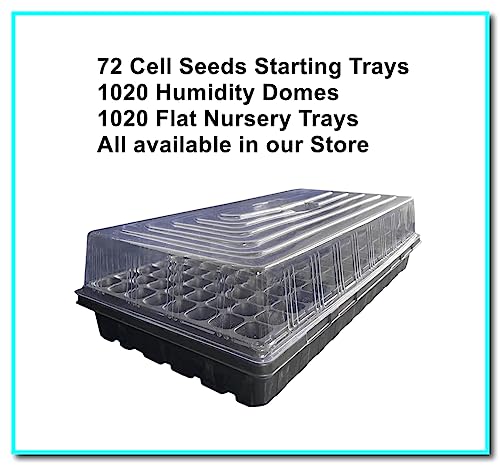 RooTrimmer 72 Cell Seed Trays, Thick Durable 72 Cell Plug Tray Seedling Plastic Nursery Tray for 1020 Flat Germination (10-Pack, 21"×11", 1.81" Height, Low) - color: Black-72c-l, size: 72C-10P