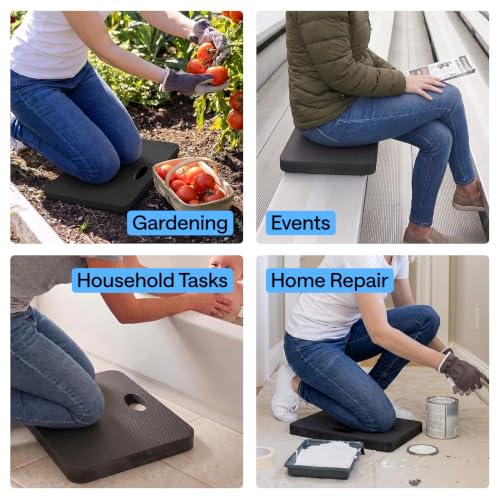 GORILLA GRIP® Extra Thick Foam Kneeling Pad for Gardening, 17.5x11 Black - color: Black