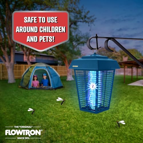 Flowtron Bug Zapper, 1.5 Acre Outdoor, Two 40W UV Bulb, 5600V Zap, Blue - color: Blue