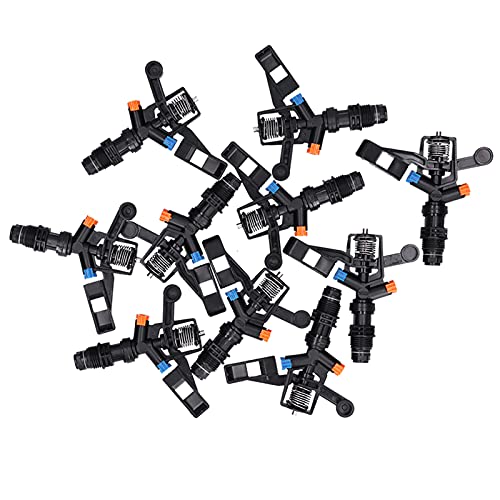 10PCS Rocking Arm Sprinklers G1/2 Male Thread 360 Degree Rotating Impact Sprinkler Plastic Lawn Irrigation for Yard Grass Garden