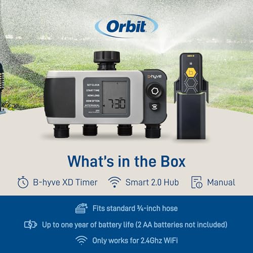 Orbit B-hyve XD 4-Port Smart Hose Watering Timer with Wi-Fi Hub - 24639 - size: 4-Port, style: Smart