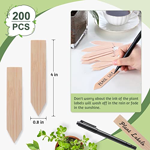 200Pcs Plant Labels,4 Inch Plastic Garden Plant Markers,Waterproof Nursery Plant Tags,Seed Labels,Pot Marker for Outdoor Indoor Garden Plants Label Stakes - style: 200 PCS