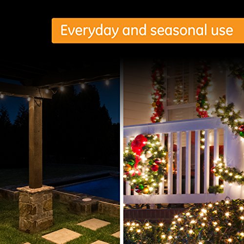 GE 24-Hour Indoor / Outdoor Programmable Mechanical Timer, Dual Outlet Plug-In, 2 Grounded Outlets, Heavy Duty Weather Resistant, 30 Minute Intervals, 15138