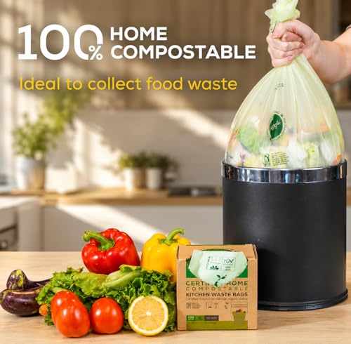 ANECO Compostable Trash Bags 4 Gallon (Flat-Top, 100 Count) - color: 4 GAL (Flat Top Bags, 100 Count)