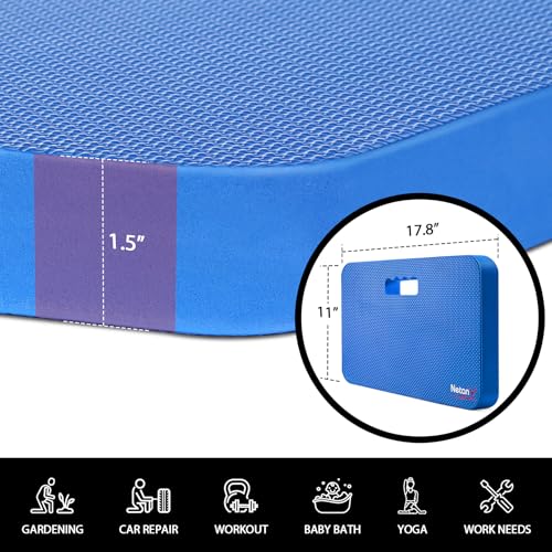 NETANY Extra Thick Kneeling Pad for Gardening, Comfortable Knee Pad Cushion, Extra Large Foam Kneeler Mat for Gardening, Baby Bath, Work, Exercise & Yoga, Mechanic, 17.8 x 11 x 1.5 in, Blue - color: Blue