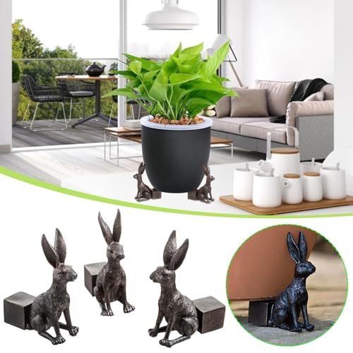 3PCS Resin Rabbit Pot Feet for Outdoor Planters Decorative Planter Feet