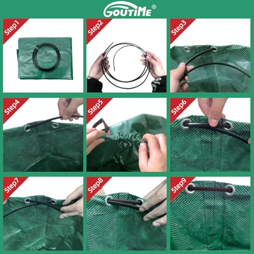Yard Waste Bags,3-Pack 132 Gallon Reusable Collapsible Garden Leaf Bags - color: 132 Gallon Round