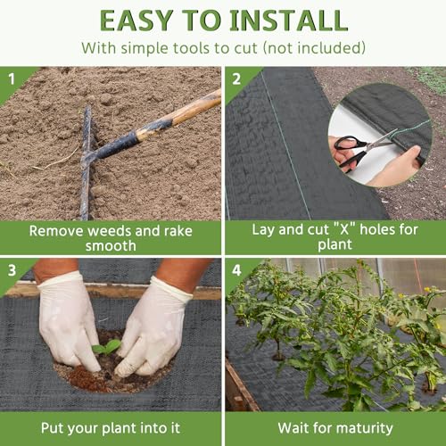 Pattiumo Weed Barrier Fabric 6x100FT Landscape Fabric 3.2oz Weed Barrier Fabric Heavy Duty for Landscaping Fabric Garden Fabric Weed Barrier Weed Blocker Garden Bed Cover, Commercial Driveway - size: 6x100 FT