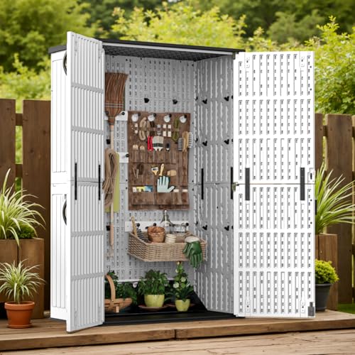 Patiowell 50 Cu.ft Outdoor Storage Cabinet, White - color: White, size: 50 Cu FT Cabinet