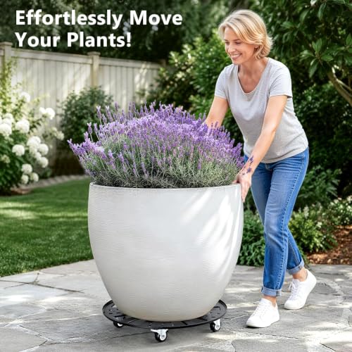 KEDSUM 16 in Plant Caddy with Wheels, Anti-Rust & Anti-Slip, 440LBS - size: 16"
