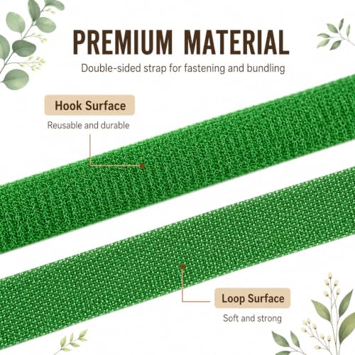 Plant Ties, Garden Plant Tape 0.4in x 32.8ft Roll, Reusable Hook and Loop Plant Ties for Climbing Plants, Adjustable Plant Tie Tape for Stems, Vines, Garden Support and Home Organization