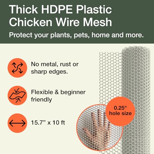 MaPorch Plastic Chicken Wire Fencing, Under Bed Blocker for Pets, White 1pk - color: White, size: Pack of 1