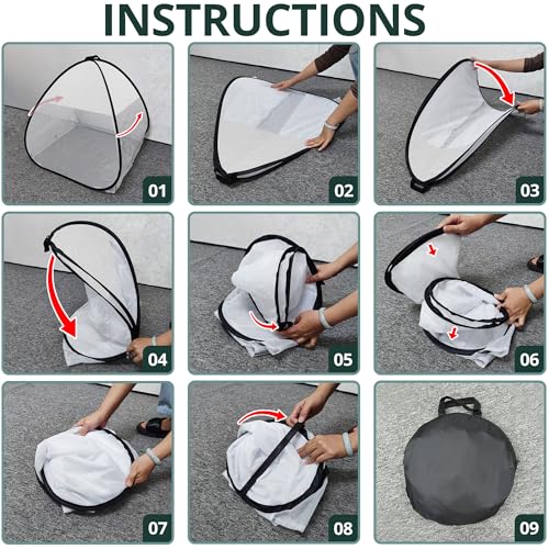2Pcs Pop Up Garden Netting Bug and Shade Cover,Plant Sun Shade Netting Tent - color: White-22x22x22 Inch