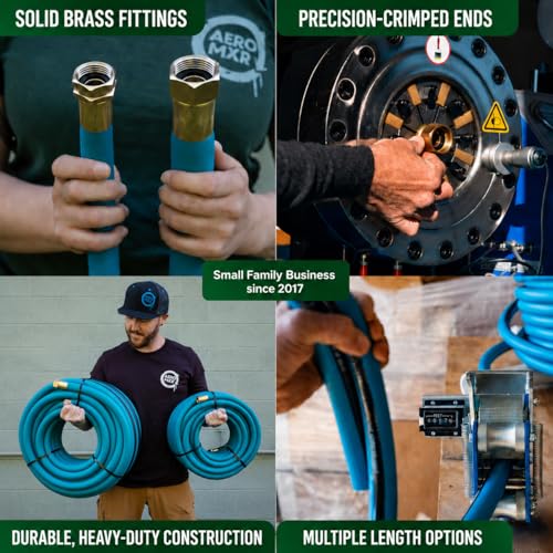 Aeromixer THE HOSE 1 Inch Garden Hose 15 Ft - 2 Pack with Adapter Set - size: 1" x 15', style: 2 Pack
