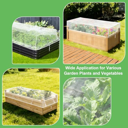 2 Pack Garden Netting for Raised Beds, Raised Beds Bug Net with Drawstring