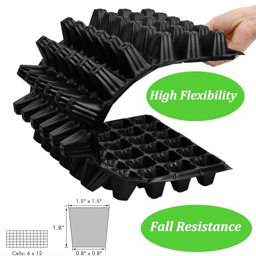 Seed Starter Kit 10 Pack-72 Cell Seedling Trays Gardening Germination