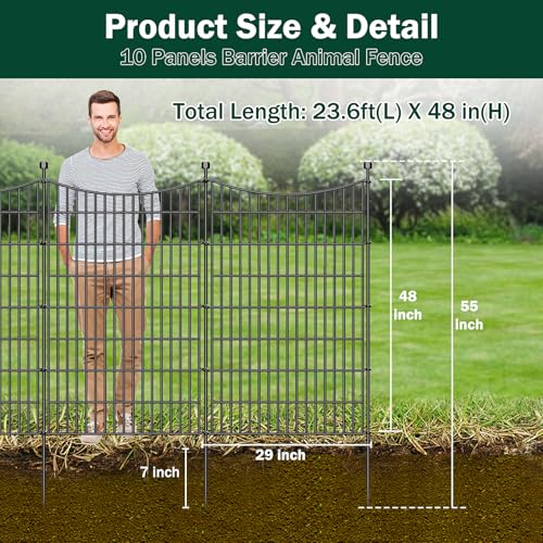 No Dig Dog Fence Outdoor for Yard, 48 in(H) X 23.6 ft(L) - size: 48 in(H) X 23.6 ft(L)