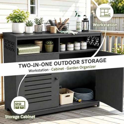 Outvita Outdoor Storage Cabinet PVC 2-in-1 Workstation