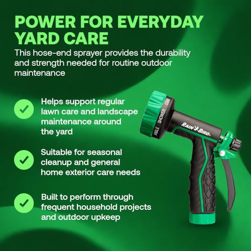 Rain Bird TRNZL8PRT 8-Pattern Rear Trigger Garden Hose Nozzle - size: 8-Pattern