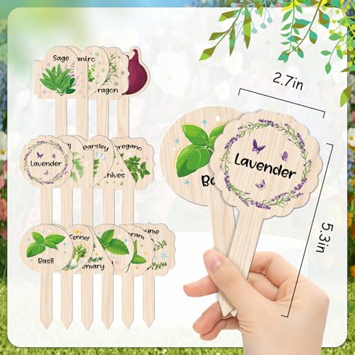 JUYRLE Plant Label Signs- 15PACK Herb Garden Markers, Plant Labels for Outdoor Garden Waterproof, Plant Tags with Names, Indoor Patio Tags for Succulent Flowers Greenery Seedling - style: Herb-PVC