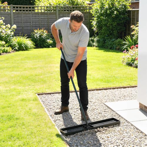 Outsunny Lawn Leveling Rake, 30" x 10" Heavy Duty with 66.5" Handle - size: 30" x 10"
