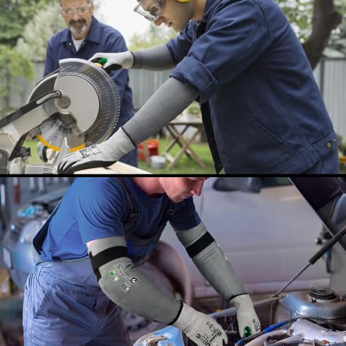 Schwer 18in A6 Cut Resistant Arm Sleeves for Gardening, S914 - color: Grey-updated, size: 18 In-1 Pair