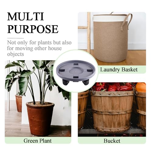 Rolling Plant Stand Outdoor 3 Pack 13 Inch Plant Caddy with Wheels, Grey - color: Grey, size: 13 inch