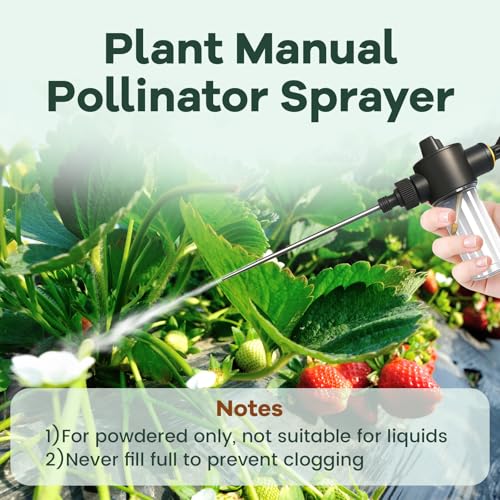 Diatomaceous Earth Powder Duster, 100ML Manual Bulb Duster with Adjustable Flow Control, Handheld Powder Applicator for Pollination, Garden, Greenhouse, Orchard and Indoor Use