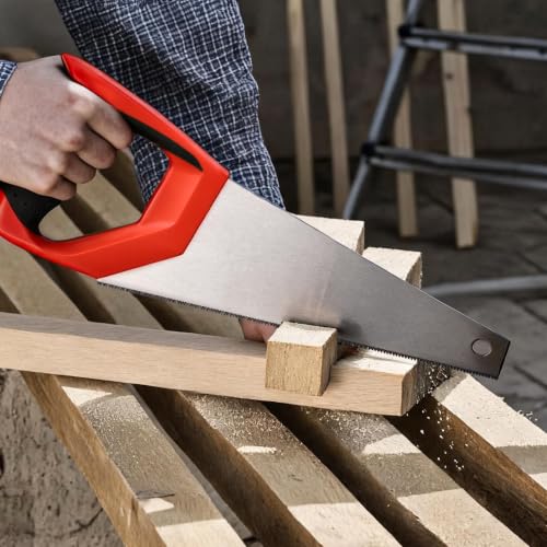 HAUTMEC 14 Inch Base Hand Saw for Wood Cutting, 11 TPI Fine Tooth Wood Saws with Triple-Ground Teeth, Small Crosscut Handsaw for Woodworking, Plastic, PVC, Garden Tree - style: Base 14"