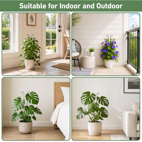 32.6in Plant Trellis for Climbing Plants Indoor, Expandable Large Metal Trellis for Potted Plants, Heavy-Duty Tall Pothos Plant Climber Support for Ivy Pothos Hoya Monstera, 4P - size: 32in, 4p