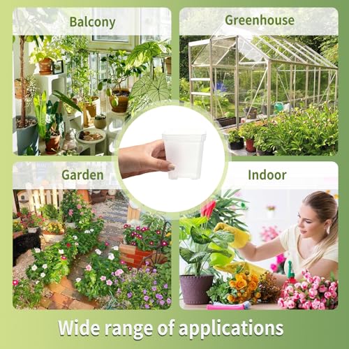 Clear Nursery Pots with Drainage, Square Plastic Plant Pots, 3 Inch Clear Seed Starter Flower Pots, 30 Pcs Small Pots for Seedling