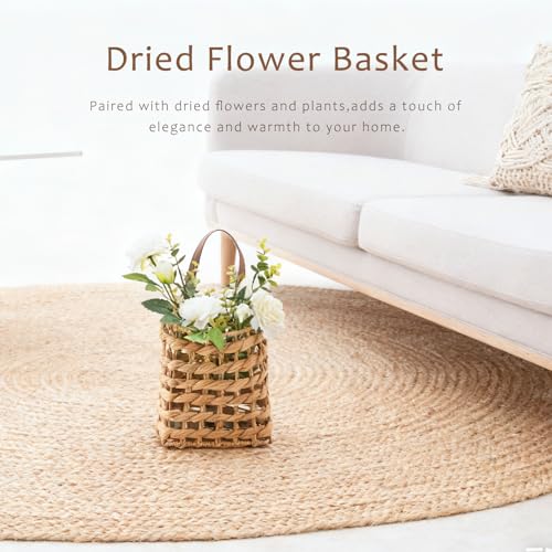 Wall Hanging Basket Decorative Boho Mounted Organizer Dried Flower Plants Front Door Basket for Garden Farmhouse Home - color: Hyacinth
