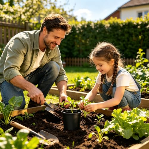 6 Inch Nursery Pots, Soft Plastic Plant Pots with Drainage Holes - size: 90 Pots