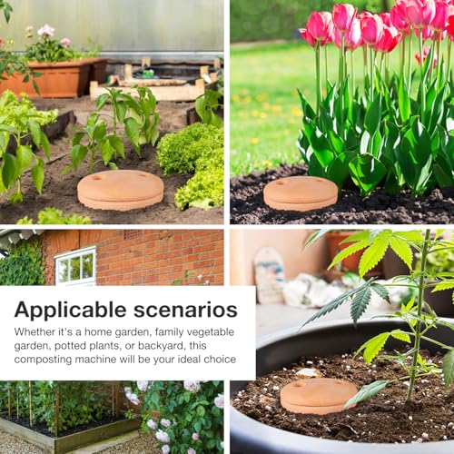 Underground Worm Farm Clay 10Inch Garden Composting bin Ceramics Outdoor Gardening from Kitchen Food Waste with Holes Systems Sustainable Worm Composter for Raised Garden Beds at Home - style: 10Inch