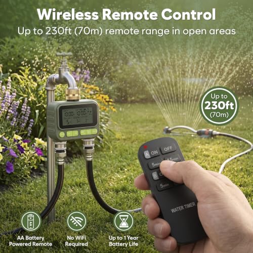 2 Zone Water Timer with Brass Inlet Outlet, Sprinkler Timer for Garden Hose - size: 2 Outlets
