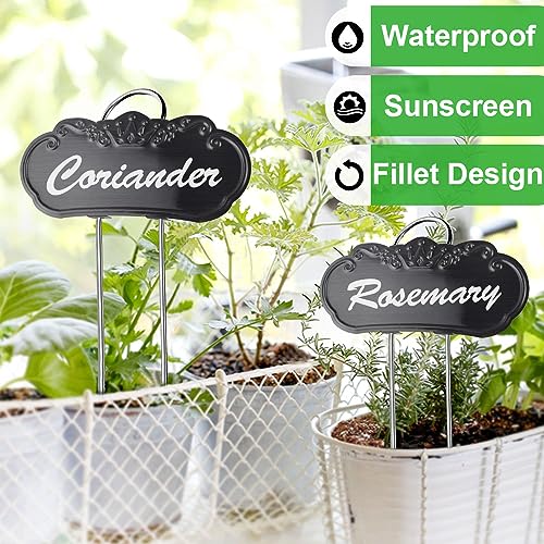 Metal Plant Labels, Waterproof Garden Sign 50 Pack Black Plant Tags - color: Black, size: 50 PACK SUS 304 Garden Labels
