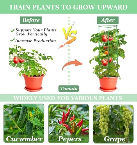 Moirsunt 66Inch Tomato Cage for Garden, 4Pack Plant Support Garden Stakes - size: 4Pack 66 Inch