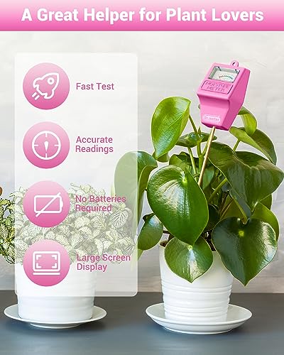 Dr.meter Soil Moisture Meter for Plants, Plant Water Gauge Test Kit - color: Pink