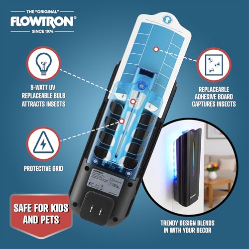 Flowtron Indoor Plug-in Fly Trap, 9W UV, 375 Sq Ft, Black - color: Black