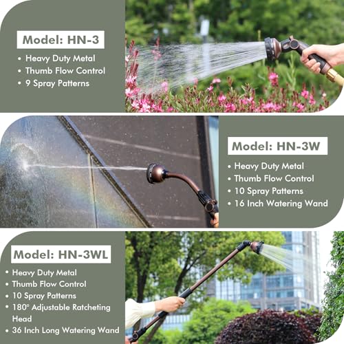 RESTMO Watering Wand Heavy Duty, 15-Inch Long Hose Nozzle Sprayer - color: Oil Rubbed Bronze